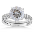 Salt and Pepper & White Diamond Round-Set Semi-Eternity Bridal Set Palladium (2.62ct)