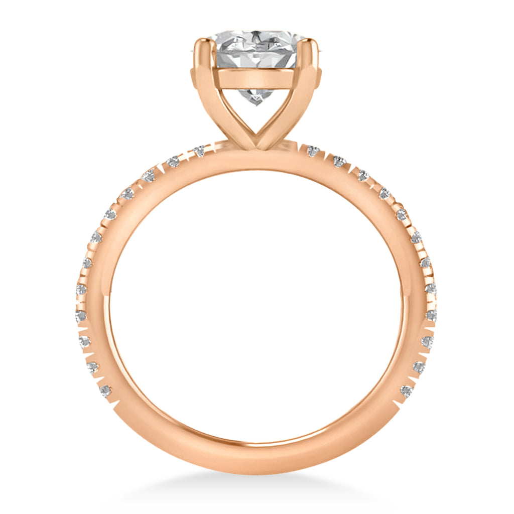 Diamond Oval-Set Engagement Ring 14k Rose Gold (3.36ct)