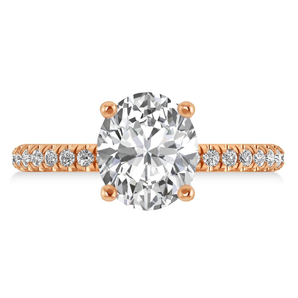 Diamond Oval-Set Engagement Ring 14k Rose Gold (3.36ct)