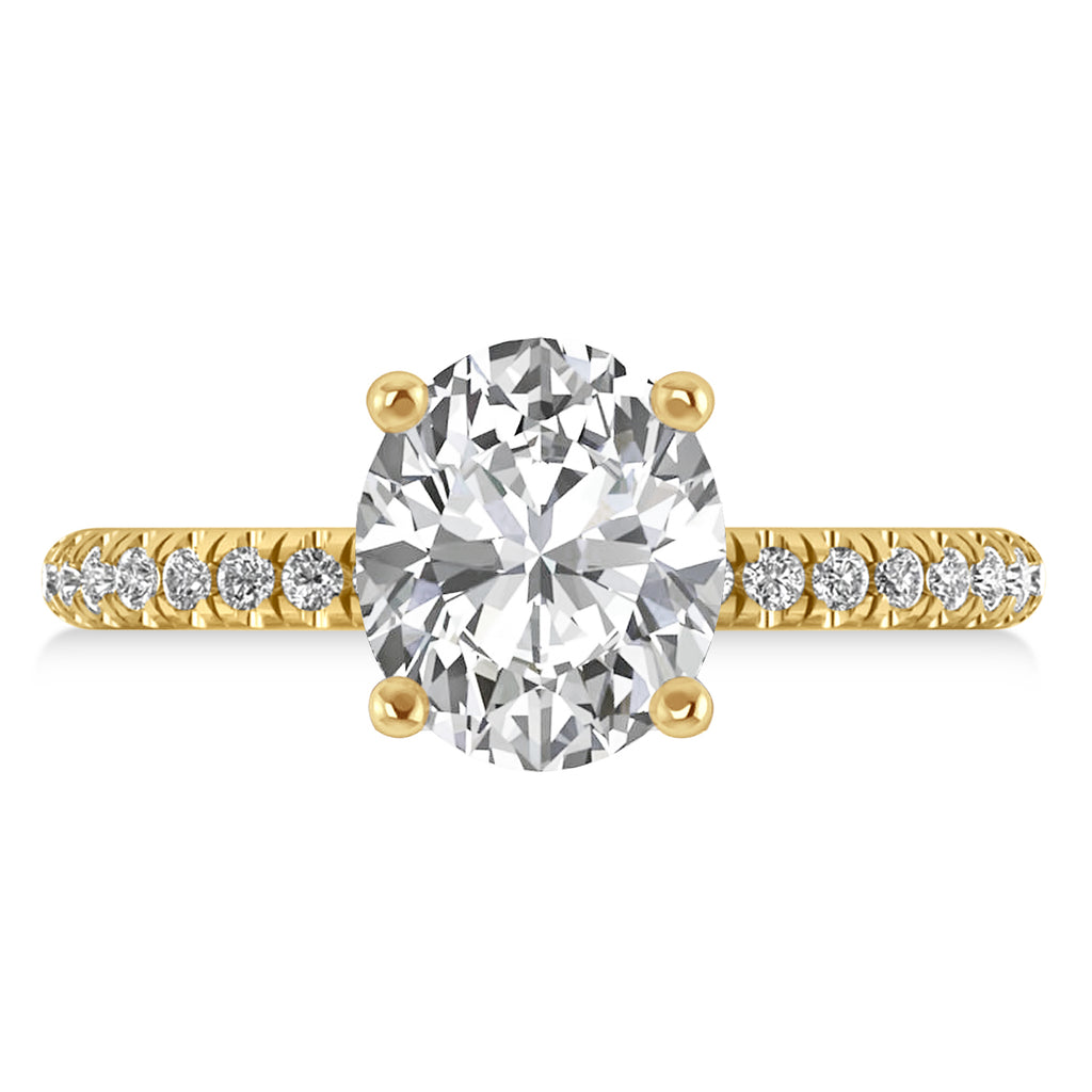 Diamond Oval-Set Engagement Ring 14k Yellow Gold (3.36ct)