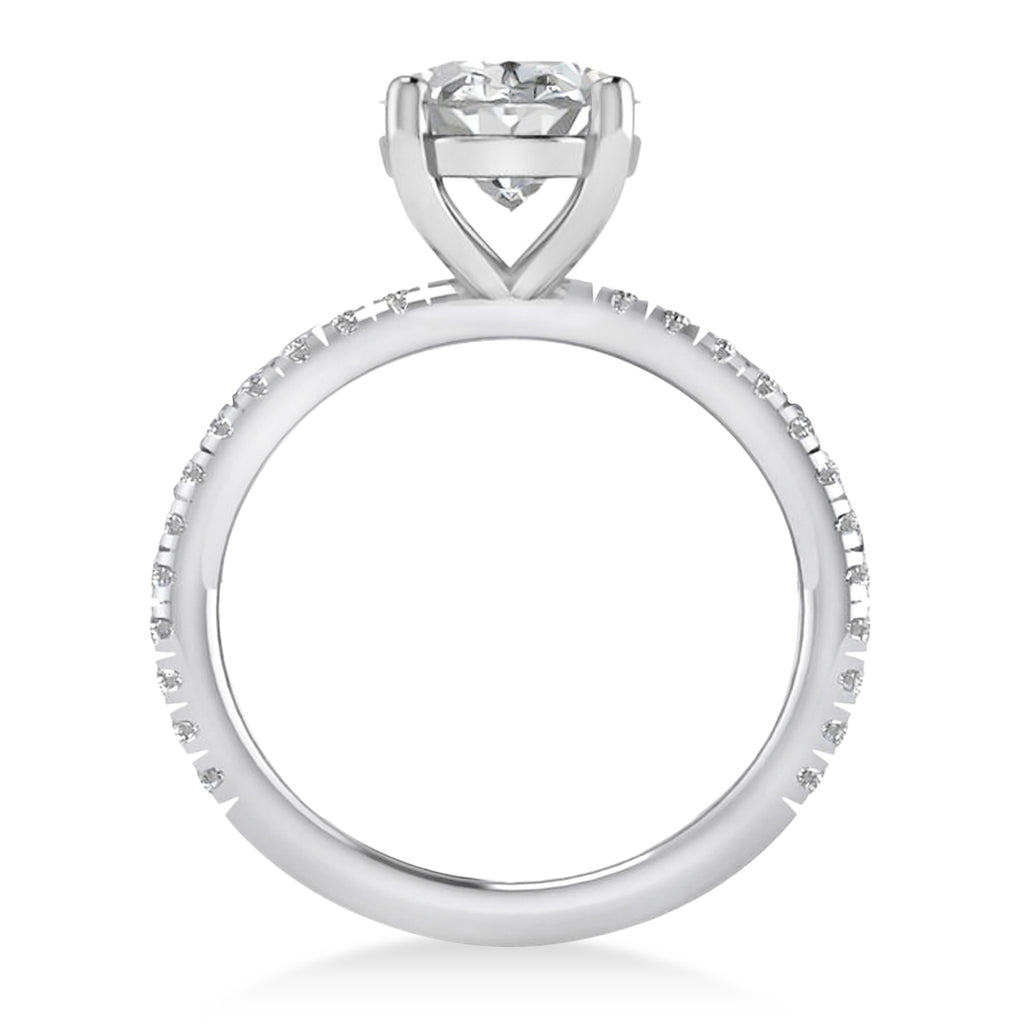 Diamond Oval-Set Engagement Ring 18k White Gold (3.36ct)