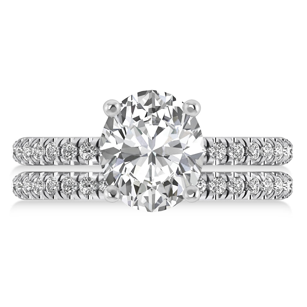 Diamond Oval-Set Semi-Eternity Bridal Set Platinum (3.77ct)