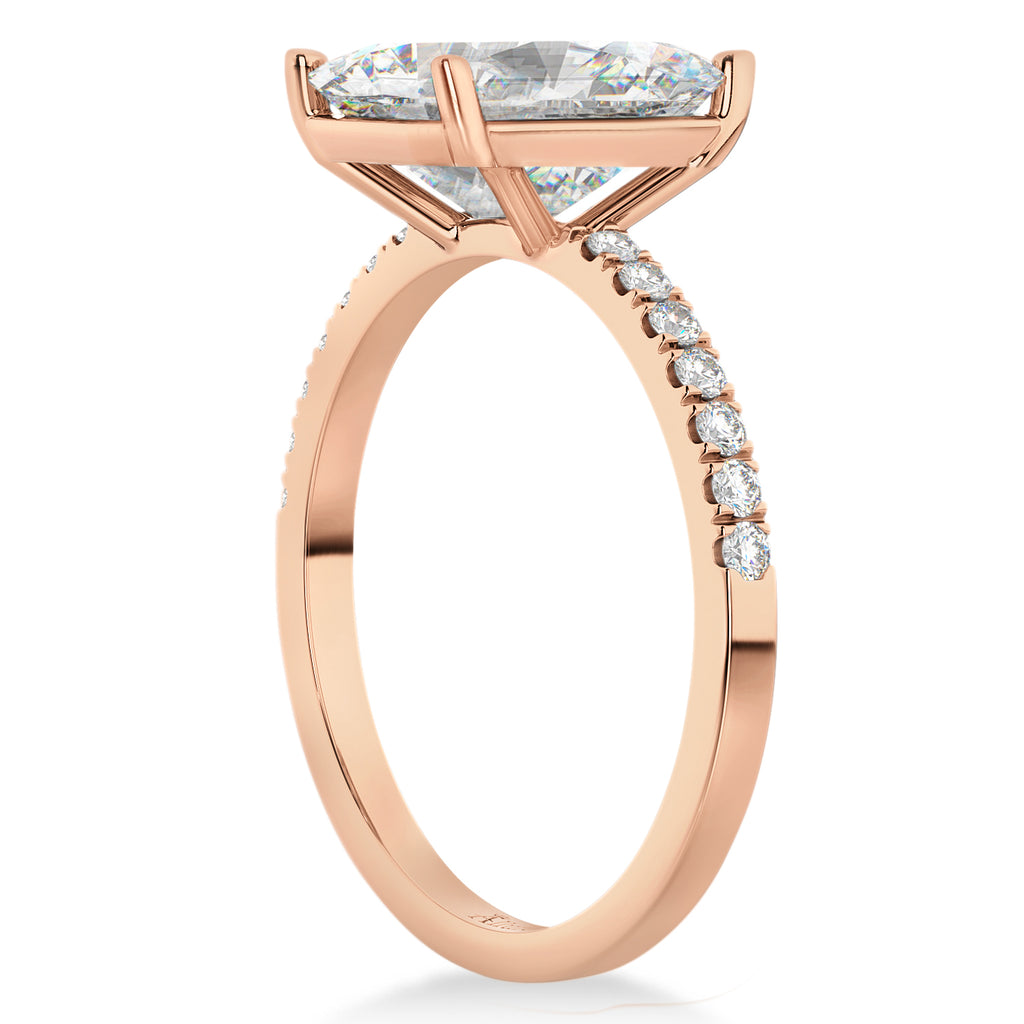 Diamond Emerald-Set Engagement Ring 14k Rose Gold (3.36ct)