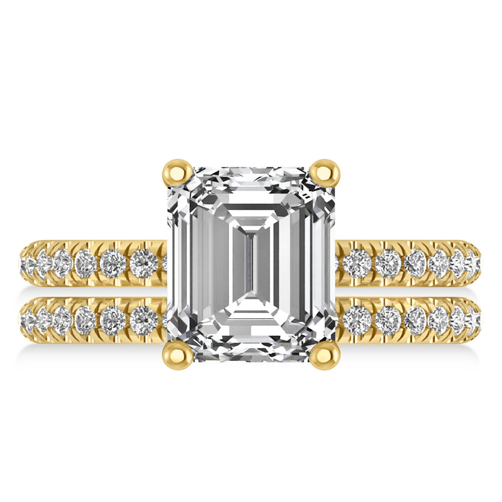 Diamond Emerald-Set Semi-Eternity Bridal Set 18k Yellow Gold (3.77ct)