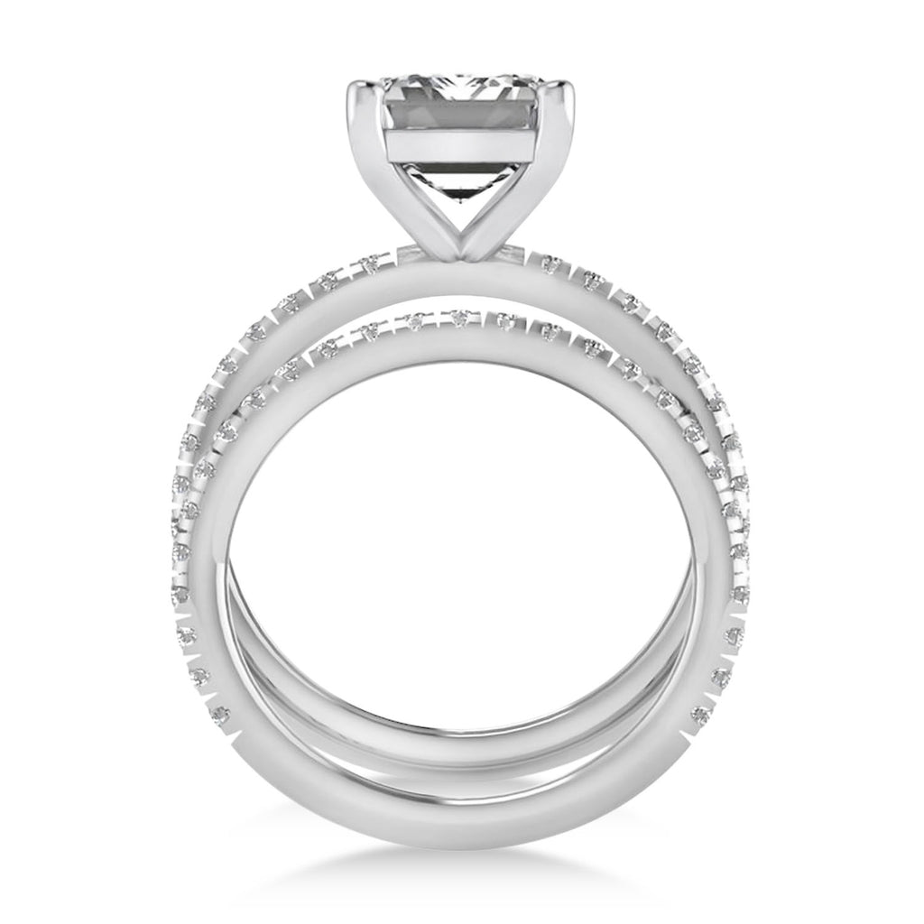 Diamond Emerald-Set Semi-Eternity Bridal Set Platinum (3.77ct)