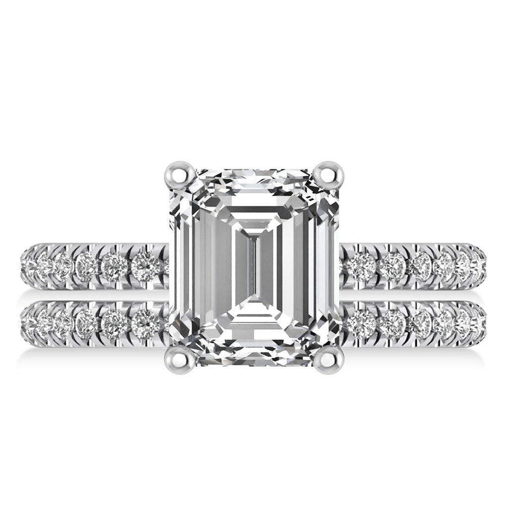 Diamond Emerald-Set Semi-Eternity Bridal Set Platinum (3.77ct)