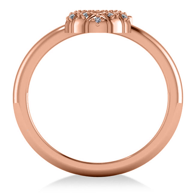 Diamond Accented Pineapple Fashion Ring 14k Rose Gold (0.10ct)