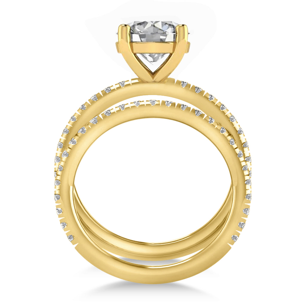 Diamond No Halo Semi-Eternity Bridal Set 18k Yellow Gold (0.77ct)