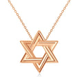 Jewish Star of David Interconnecting Petite Necklace 14K Rose Gold
