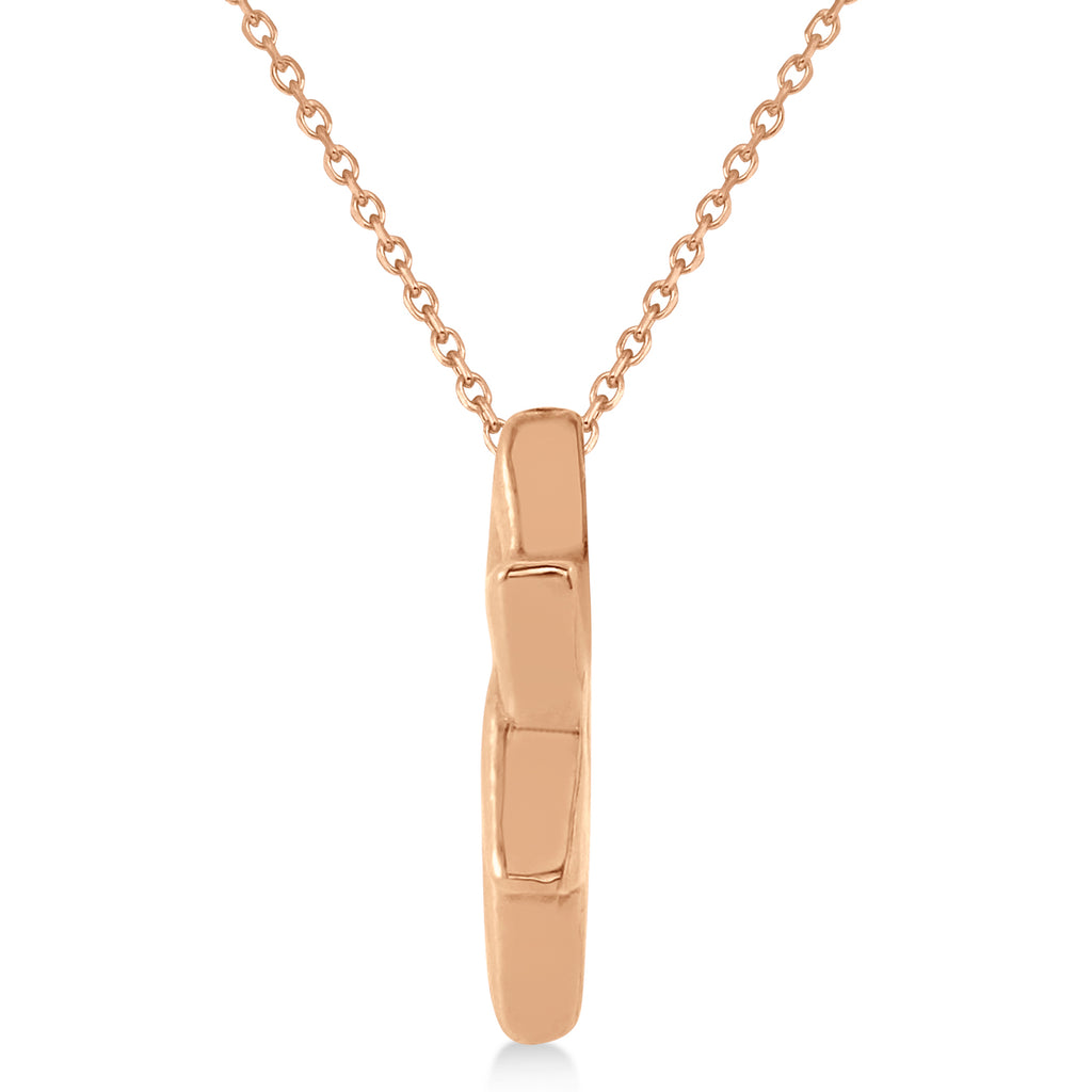 Jewish Star of David Interconnecting Petite Necklace 14K Rose Gold