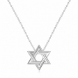 Jewish Star of David Interconnecting Petite Pendant Necklace Sterling Silver