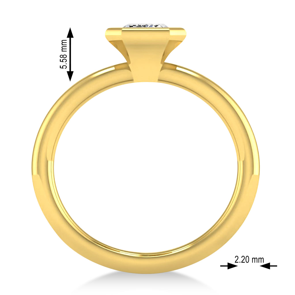 Emerald-Cut Bezel-Set Diamond Solitaire Ring 14k Yellow Gold (1.00 ctw)