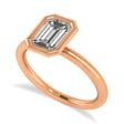 Emerald-Cut Bezel-Set Moissanite Solitaire Ring 14k Rose Gold (1.00 ctw)