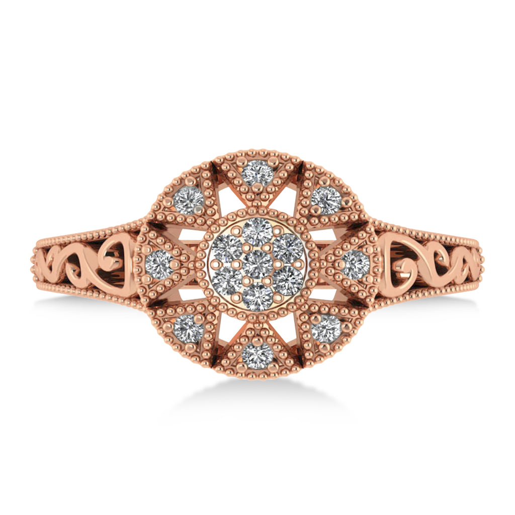 Diamond Milgrain Octagram Ladies' Ring 14k Rose Gold (0.23ct)