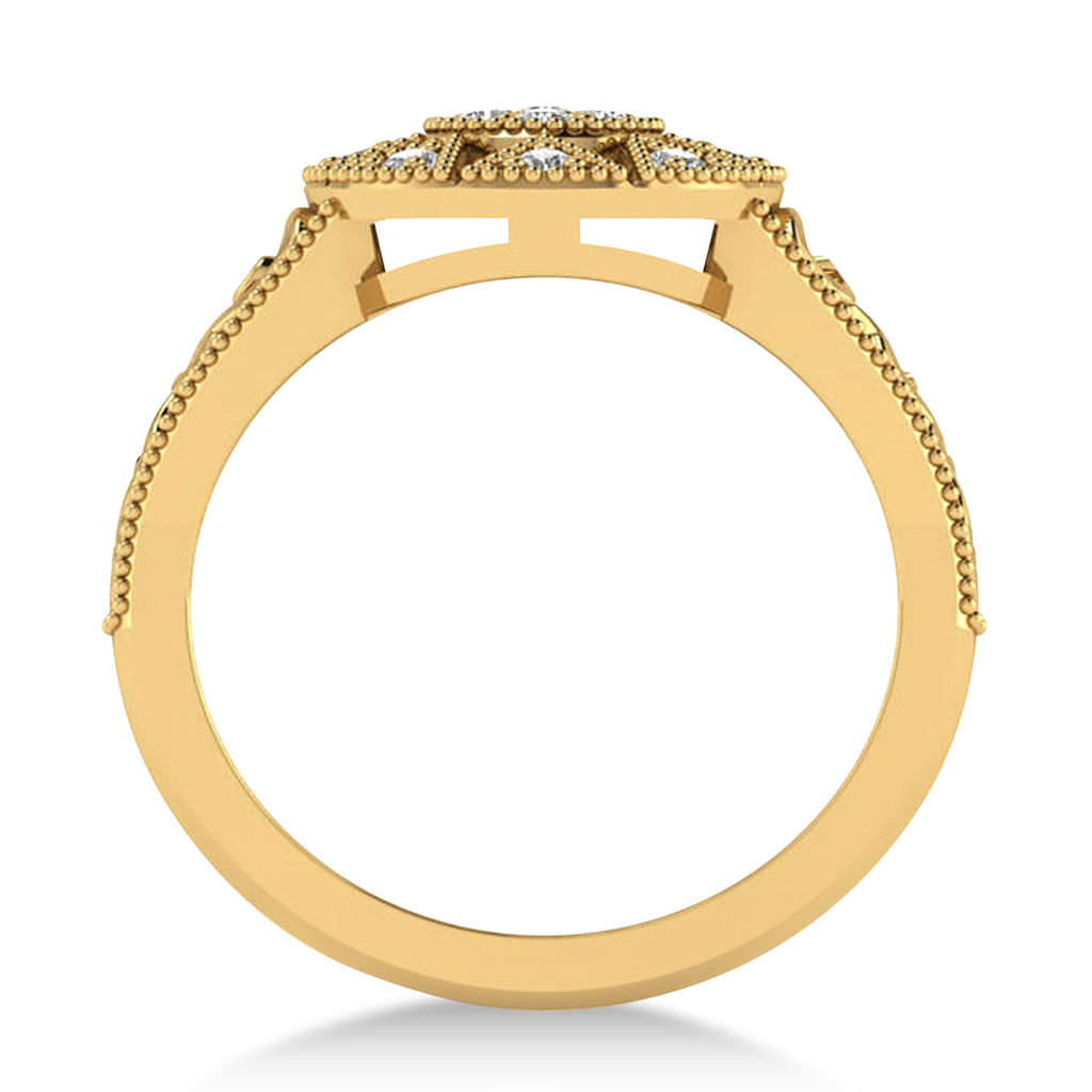 Diamond Milgrain Octagram Ladies' Ring 14k Yellow Gold (0.23ct)