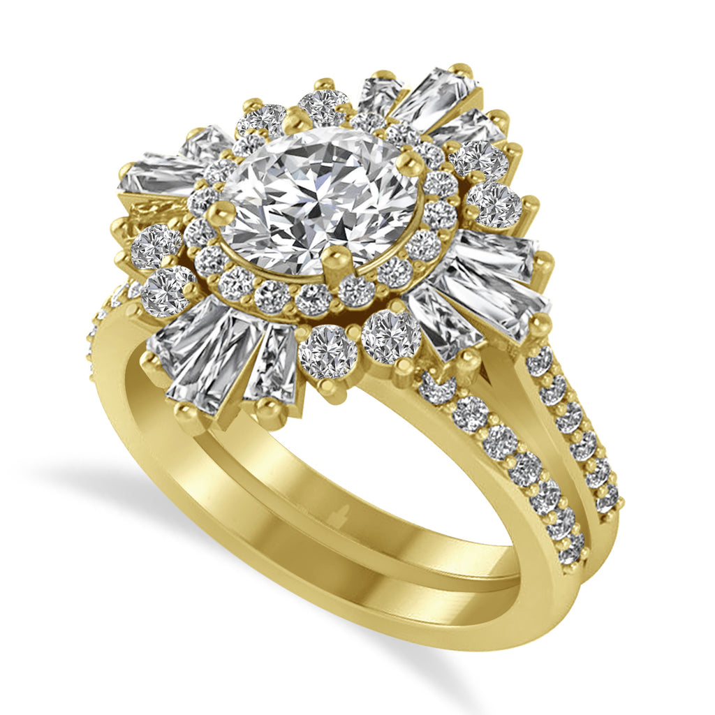 Diamond Ballerina Engagement Ring 18k Yellow Gold (2.74 ctw)