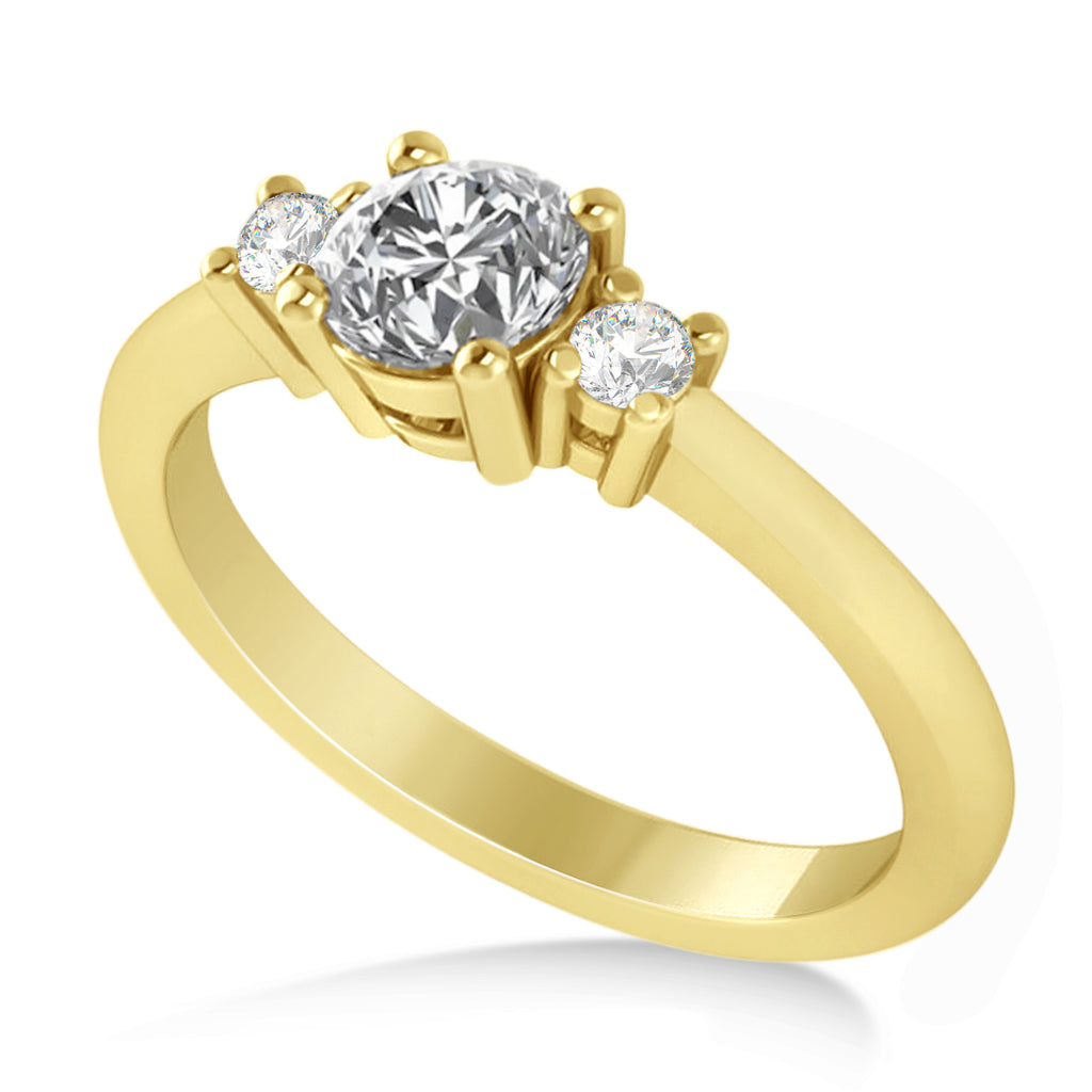 Round Diamond Three-Stone Engagement Ring 14k Yellow Gold (0.60ct)