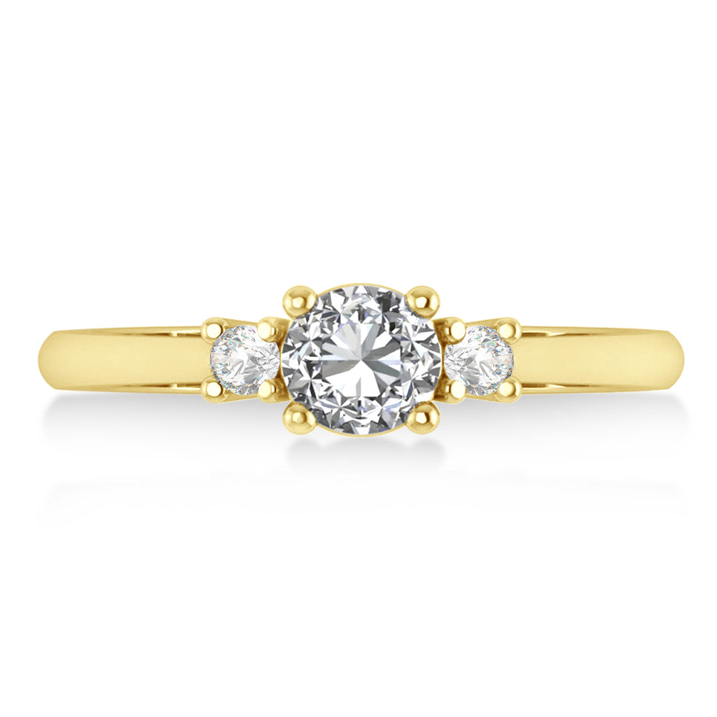 Round Diamond Three-Stone Engagement Ring 14k Yellow Gold (0.60ct)
