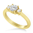 Round Moissanite & Diamond Three-Stone Engagement Ring 14k Yellow Gold (0.60ct)