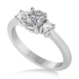 Round Lab Diamond Three-Stone Engagement Ring 14k White Gold (0.89ct)