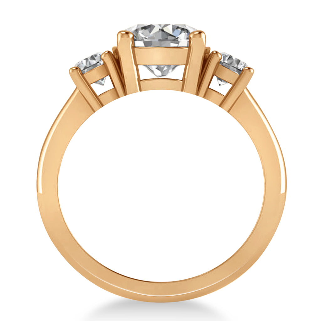 Round 3-Stone Diamond Engagement Ring 14k Rose Gold (2.50ct)