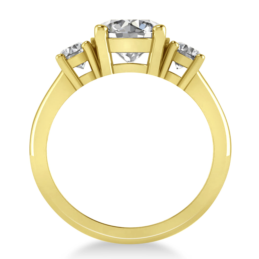 Round 3-Stone Diamond Engagement Ring 14k Yellow Gold (2.50ct)