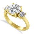 Round 3-Stone Moissanite & Diamond Engagement Ring 14k Yellow Gold (2.50ct)