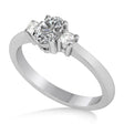 Small Oval Lab Diamond Three-Stone Engagement Ring 14k White Gold (0.60ct)