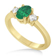 Oval Emerald & Diamond Three-Stone Engagement Ring 14k Yellow Gold (1.20ct)
