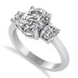 Oval & Round 3-Stone Diamond Engagement Ring 14k White Gold (3.00ct)