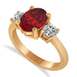 Oval & Round 3-Stone Ruby & Diamond Engagement Ring 14k Rose Gold (3.00ct)