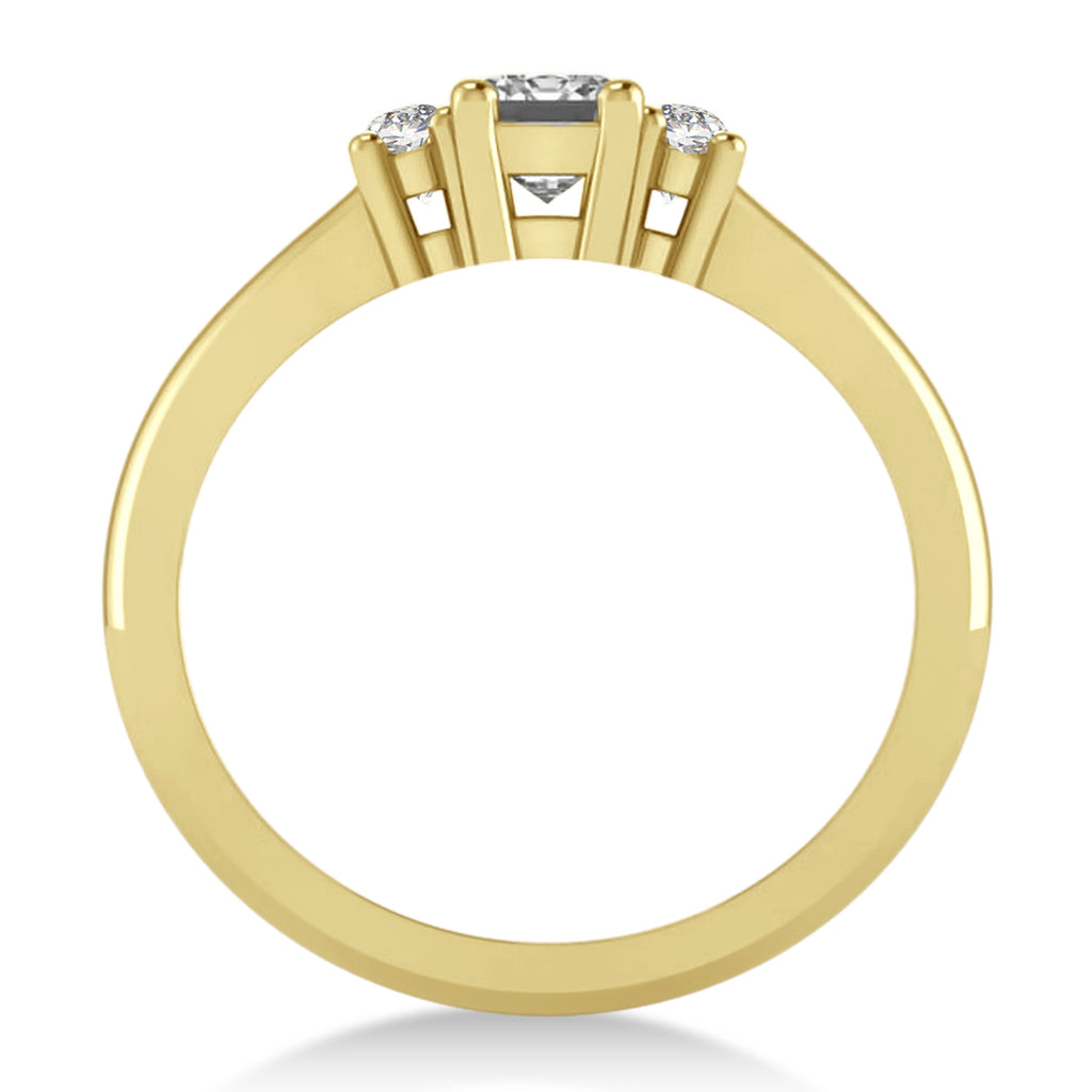 Emerald Lab Diamond Three-Stone Engagement Ring 14k Yellow Gold (0.60ct)