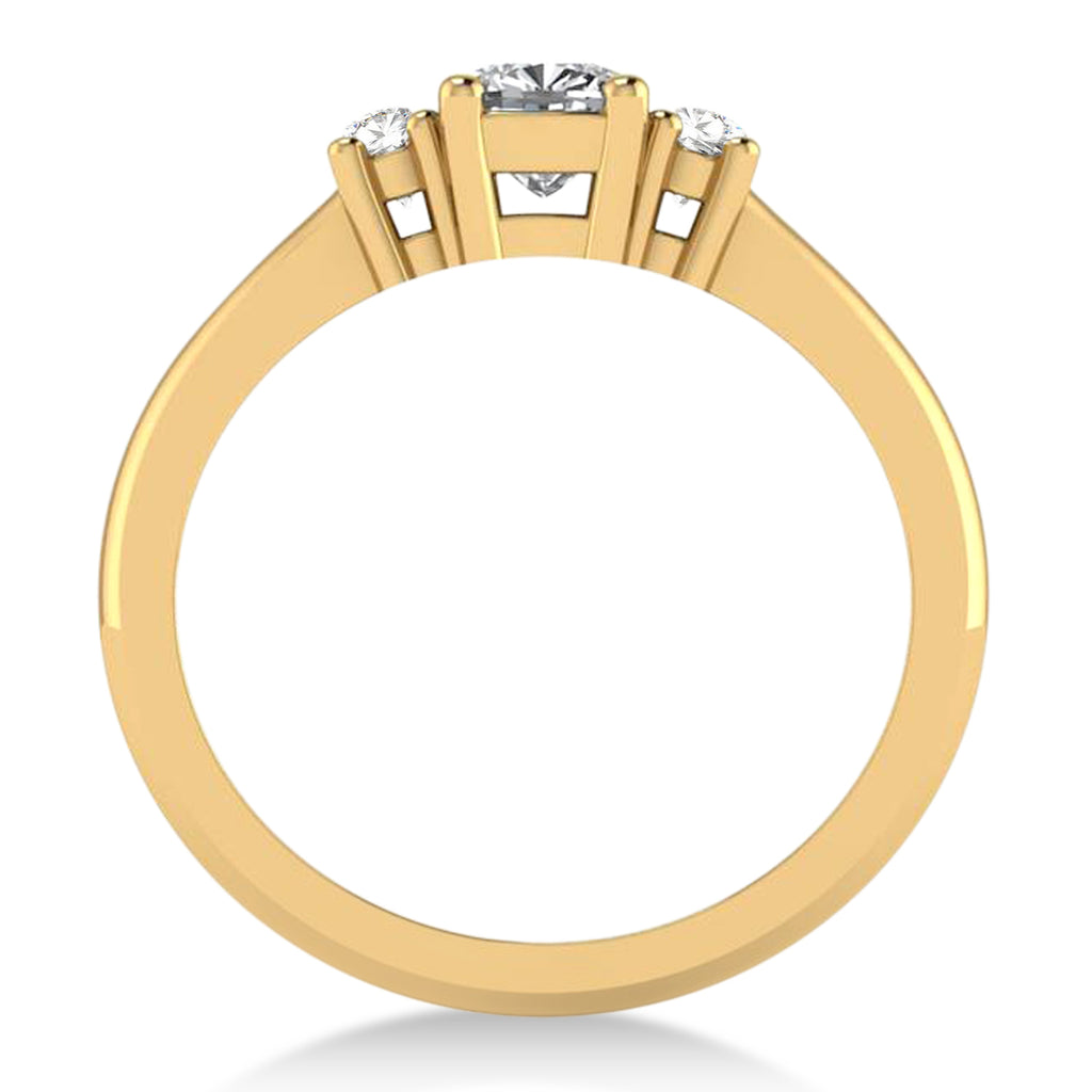 Cushion Lab Grown Diamond Three-Stone Engagement Ring 14k Yellow Gold (0.60ct)