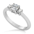 Cushion Moissanite & Diamond Three-Stone Engagement Ring 14k White Gold (0.60ct)