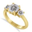Cushion & Round 3-Stone Salt & Pepper Diamond Engagement Ring 14k Yellow Gold (2.50ct)