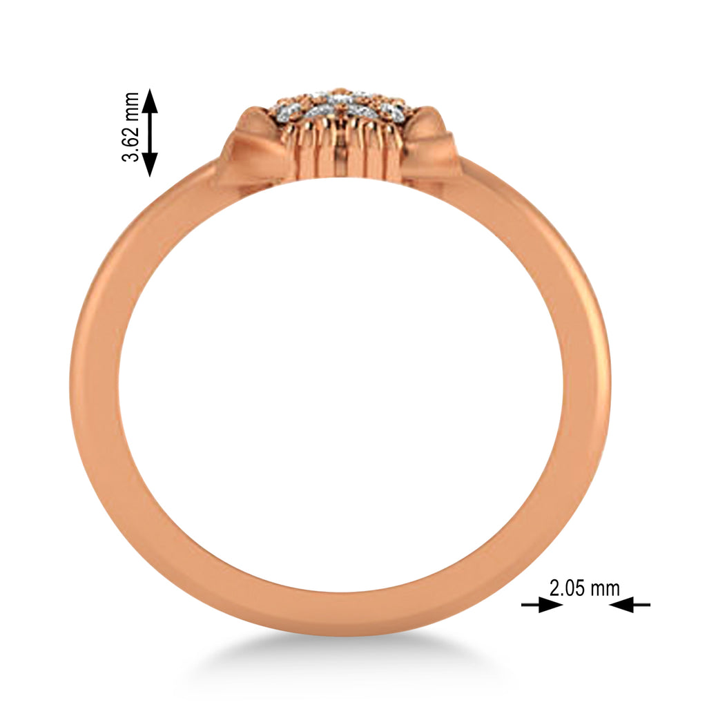 Diamond Owl Ring 14k Rose Gold (0.18ct)