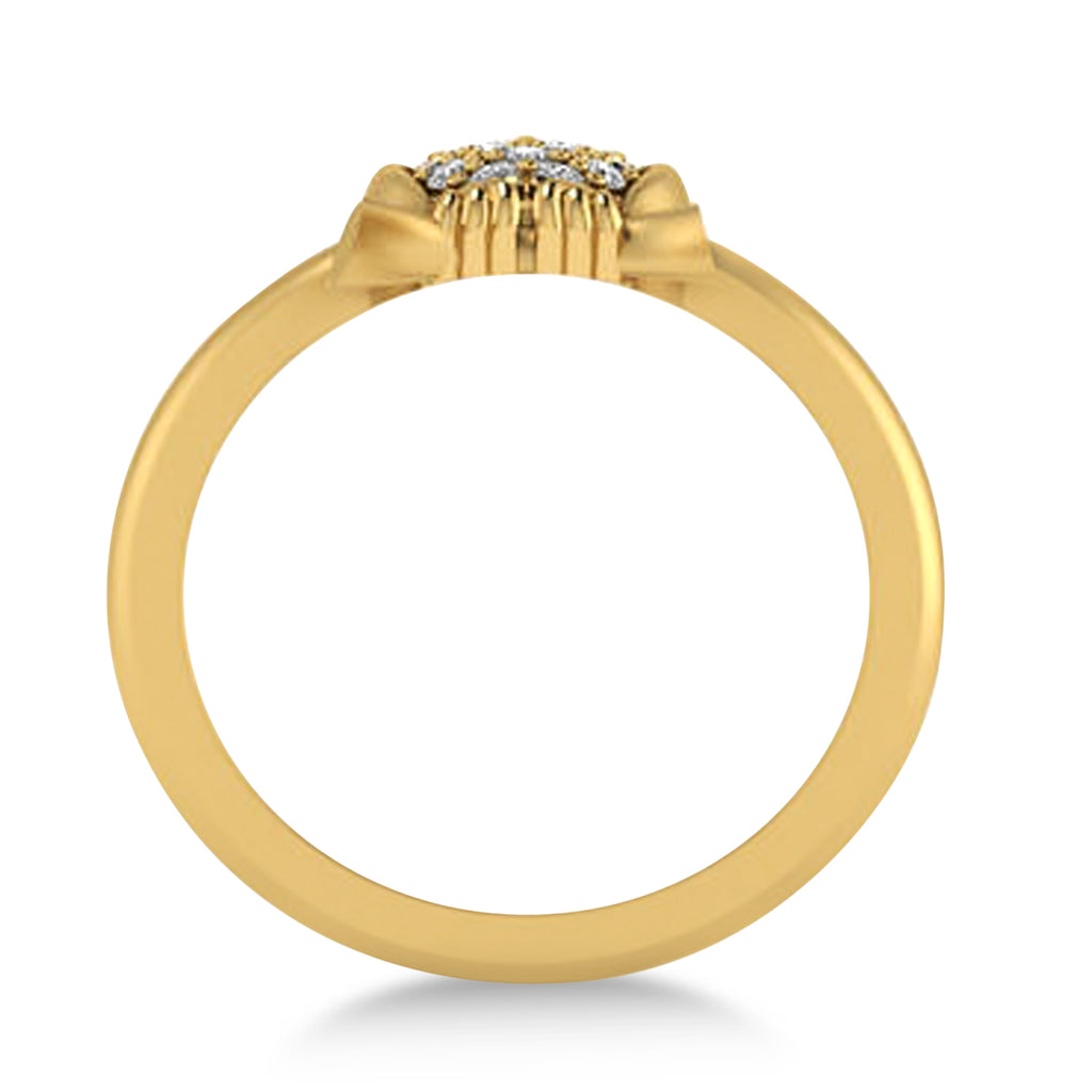 Diamond Owl Ring 14k Yellow Gold (0.18ct)