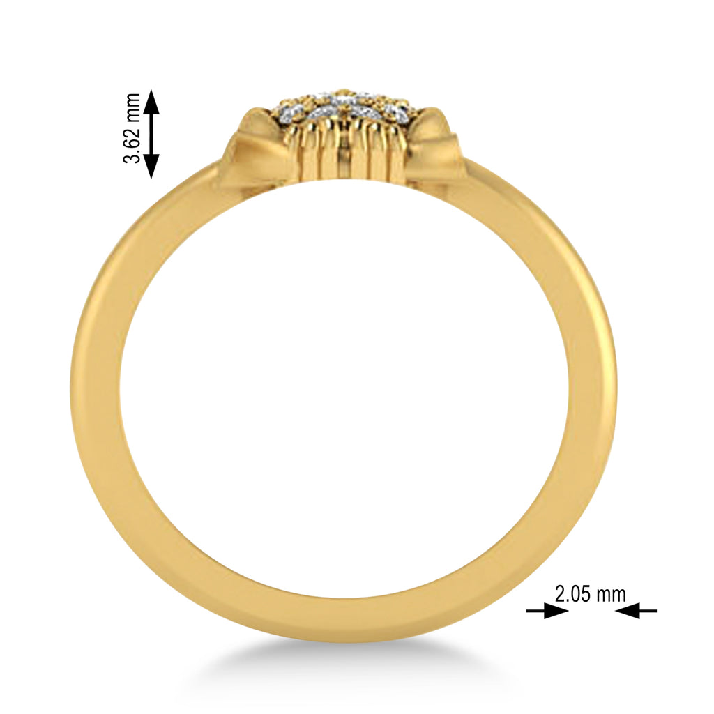 Diamond Owl Ring 14k Yellow Gold (0.18ct)