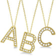 Custom Tilted Diamond Block Letter Initial Necklace in 14k Yellow Gold