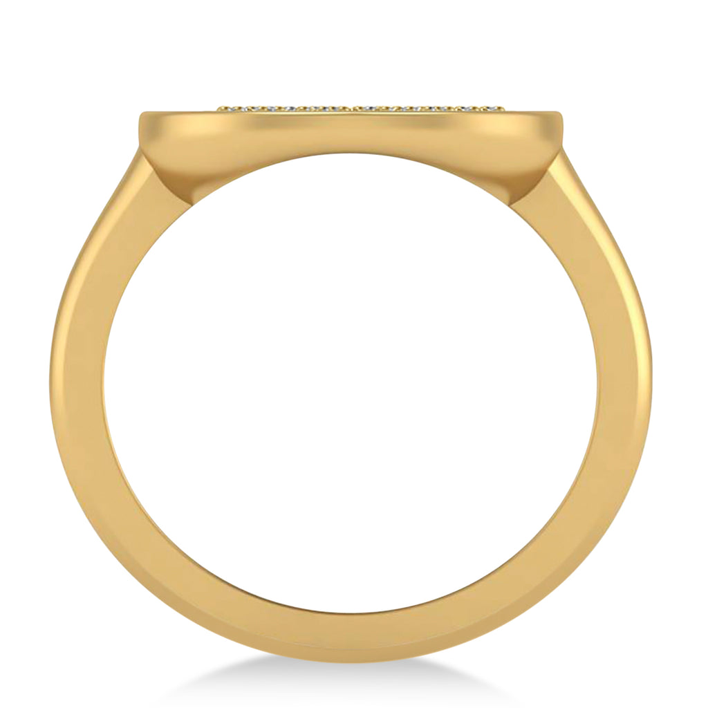 Diamond Aquarius Zodiac Disk Ring 14k Yellow Gold (0.10ct)