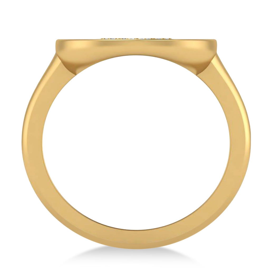 Diamond Taurus Zodiac Disk Ring 14k Yellow Gold (0.09ct)