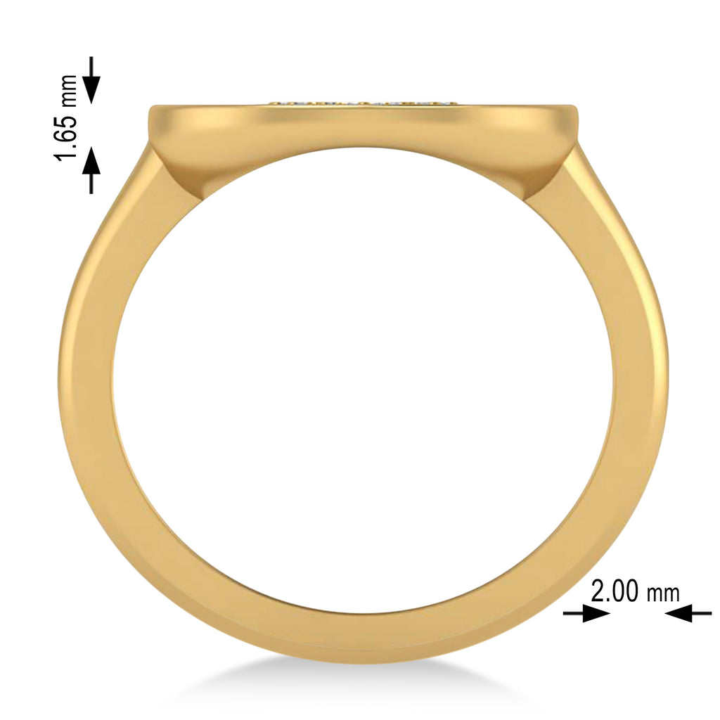 Diamond Taurus Zodiac Disk Ring 14k Yellow Gold (0.09ct)