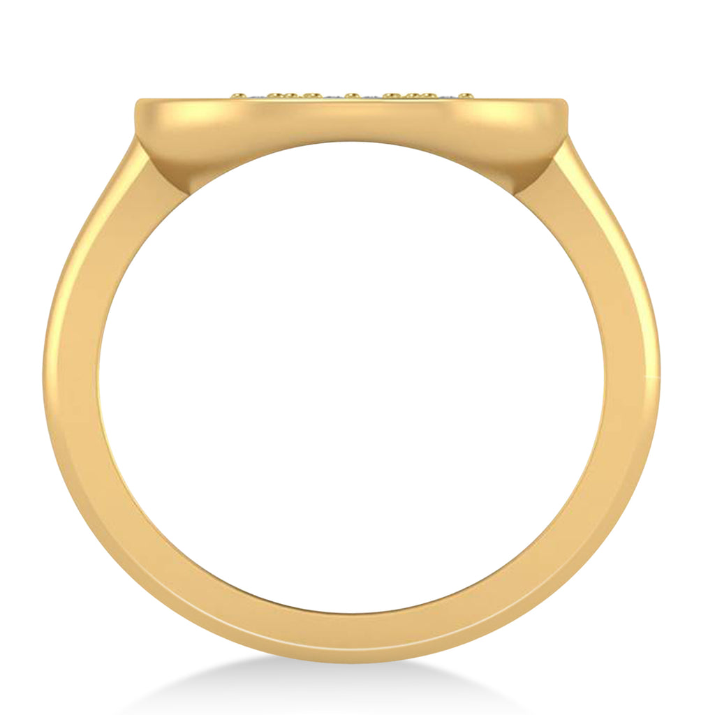 Diamond Gemini Zodiac Disk Ring 14k Yellow Gold (0.11ct)