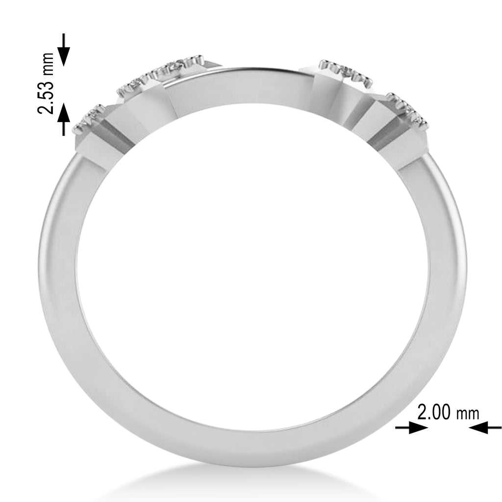 Diamond Aries Zodiac Constellation Star Ring 14k White Gold (0.09ct)