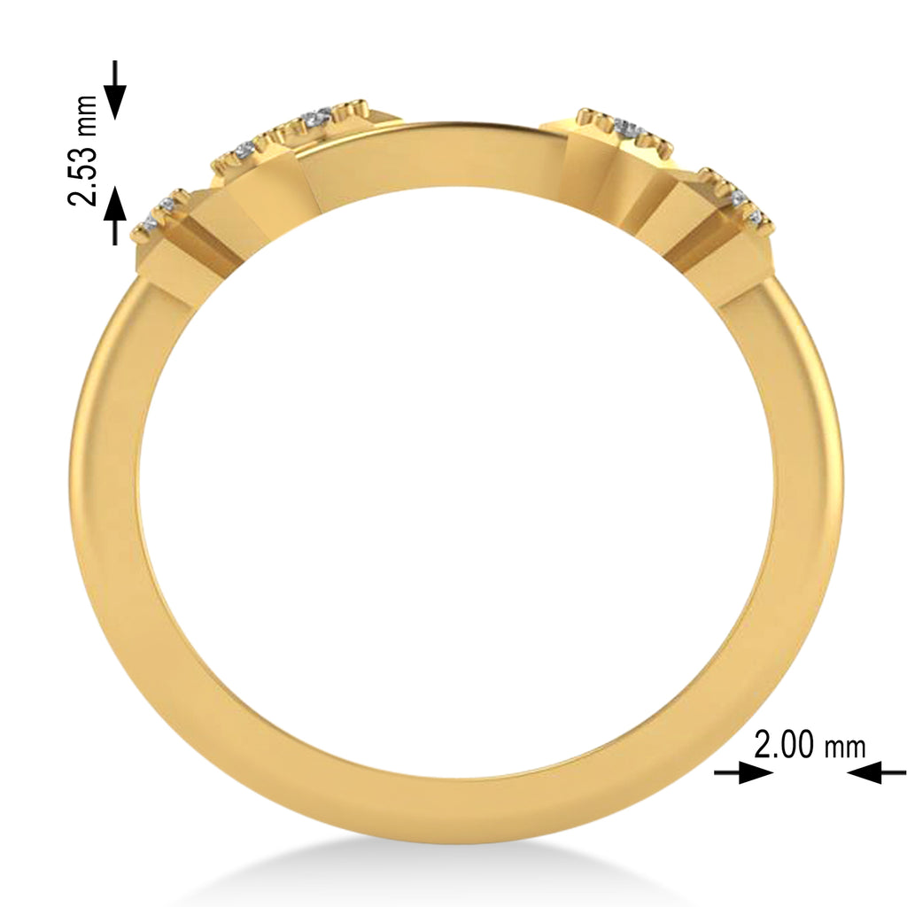 Diamond Aries Zodiac Constellation Star Ring 14k Yellow Gold (0.09ct)
