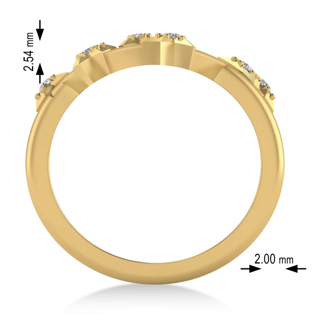 Diamond Capricorn Zodiac Constellation Star Ring 14k Yellow Gold (0.11ct)