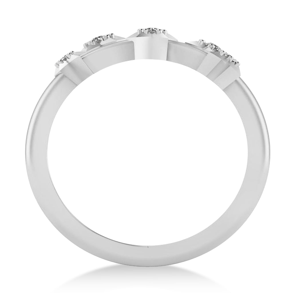 Diamond Taurus Zodiac Constellation Star Ring 14k White Gold (0.08ct)