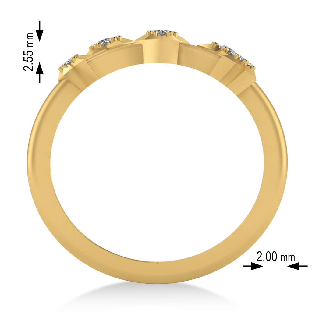 Diamond Taurus Zodiac Constellation Star Ring 14k Yellow Gold (0.08ct)