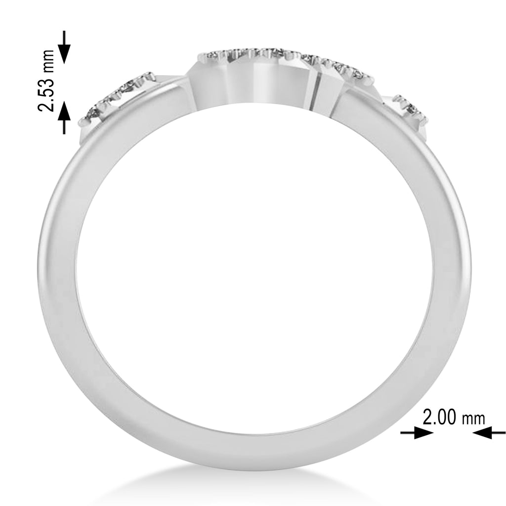 Diamond Gemini Zodiac Constellation Star Ring 14k White Gold (0.12ct)