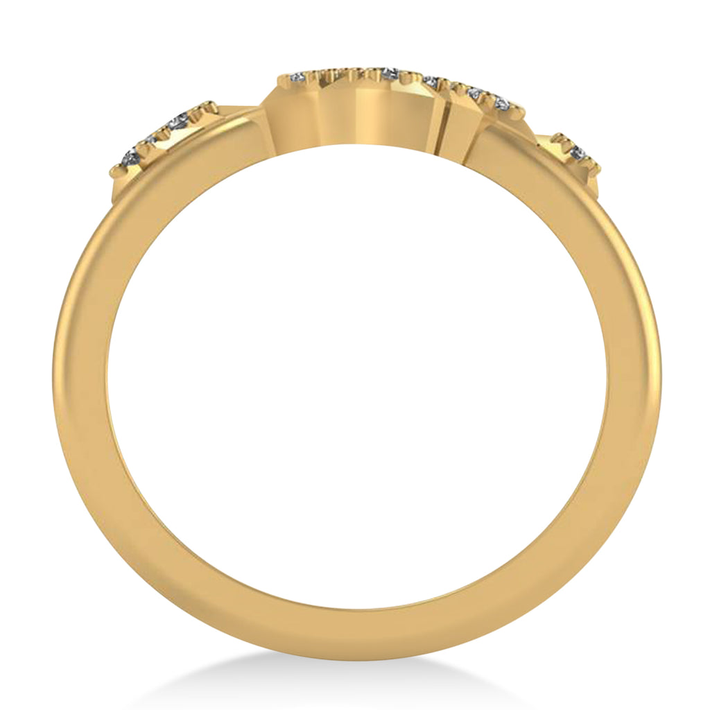 Diamond Gemini Zodiac Constellation Star Ring 14k Yellow Gold (0.12ct)